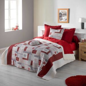 Červený potah na postel z polyestru MARGAU, 220x240 cm