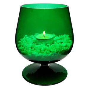Dekorační brandy sklenice zelená 16 cm
