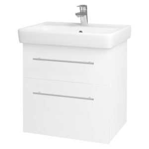 Dřevojas - Koupelnová skříň Q MAX SZZ2 60 - N01 Bílá lesk / Úchytka T02 / M01 Bílá mat (198206B)