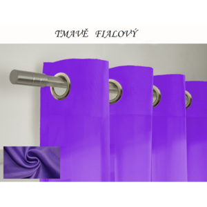 Hotový voálový barevný závěs / záclona na kolečkách / s kroužky 145x250cm různé barvy Barva: tmavě fialová