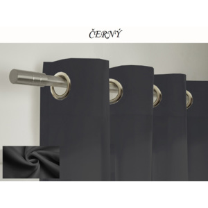 Hotový voálový barevný závěs / záclona na kolečkách / s kroužky 145x250cm různé barvy Barva: černá