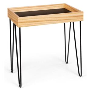 Besoa Little Lyon, konferenční stolek, melamin/MDF s dubovou dýhou, ocelový rám, černý