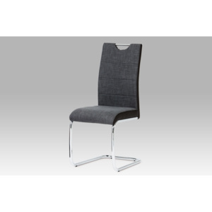 Jídelní židle HC-582 BK2, černo-šedá látka AKCE
