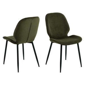ACTONA Jídelní židle Femke zelená / set 4 ks 85 × 47,5 × 57,5 cm