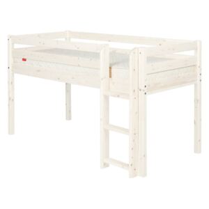 Bílá středně vysoká dětská postel z borovicového dřeva Flexa Classic, 90 x 200 cm