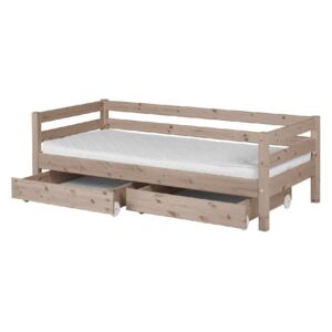 Hnědá dětská postel z borovicového dřeva s 2 zásuvkami Flexa Classic, 90 x 200 cm