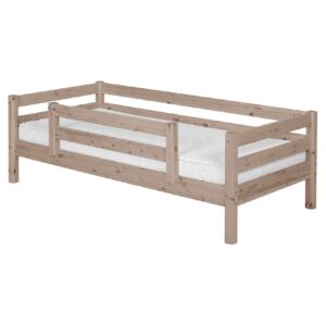 Hnědá dětská postel z borovicového dřeva s bezpečnostní lištou Flexa Classic, 90 x 200 cm