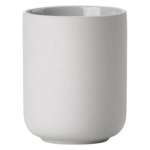 Světle šedý kelímek na zubní kartáček z kameniny Zone Soft Grey