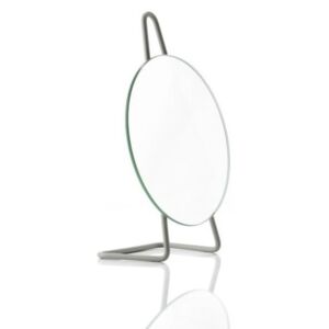 Tmavě šedé ocelové stolní kosmetické zrcadlo Zone A-Mirror, ø 31 cm