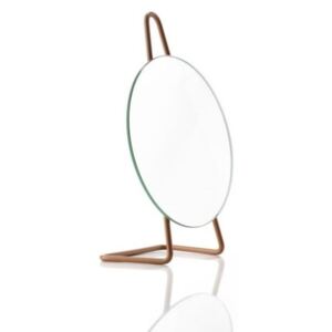 Jantarově oranžová ocelové stolní kosmetické zrcadlo Zone A-Mirror Amber, ø 31 cm