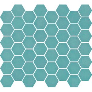 TGM Obklad mozaika skleněná modrá TURQUOISE MATT hexagony 4,4x5 (29,5x33) cm - SXMA2060F
