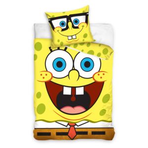 Bavlněné povlečení - SpongeBob - brýle - 140x200 + 70x90