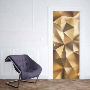 GLIX Fototapeta na dveře - 3D Gold Polygon Texture | 91x211 cm