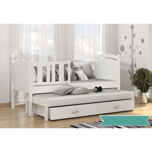 Dětská postel DOBBY P2 color + matrace + rošt ZDARMA, 184x80, bílá/bílá