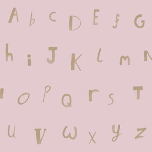 Papírová tapeta Alphabet Růžová