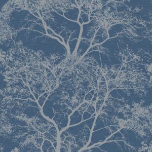 Papírová tapeta Whispering Trees Modrá