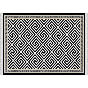 Koberec, černo-bílý vzor, 160x230, MOTIVE