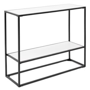Konzolový stolek Kalis s policí 90x72x30 cm - černý/bílý