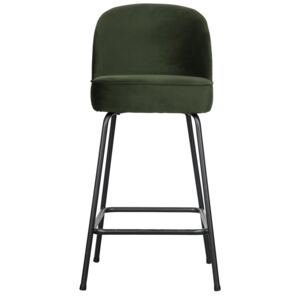 Hoorns Tmavě zelená sametová barová židle Tergi 89 cm