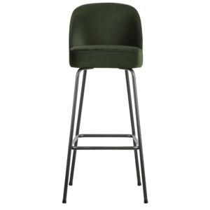 Hoorns Tmavě zelená sametová barová židle Tergi 103 cm