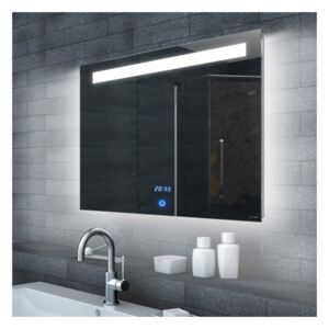 Eurosanit MALENA 60 až 160 cm – zrcadlo do koupelny s LED osvětlením a hodinami Rozměr: 60x65cm