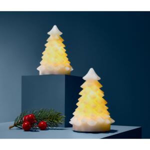 Vánoční stromečky z pravého vosku s LED, 2 ks