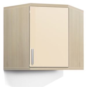 Koupelnová skříňka rohová závěsná K33 barva skříňky: akát, barva dvířek: jasmín lesk