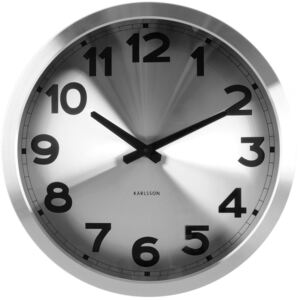 Nástěnné hodiny Silver Station alu sweep movement 40cm - Karlsson