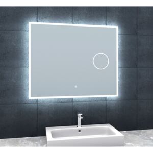 Besteco BRIGHT SILVER 60-140 - koupelnové zrcadlo s osvětlením a lupou Rozměry: 80x65cm