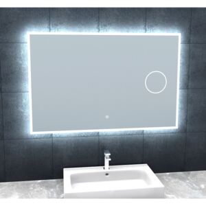 Besteco BRIGHT SILVER 60-140 - koupelnové zrcadlo s osvětlením a lupou Rozměry: 100x65cm