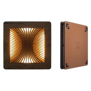 Nástěnné dekorační LED svítidlo 31x31 „Magma" dřevo tmavá Barva světla dekoračního: teplá bílá+studená bílá