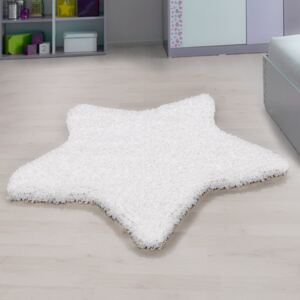 Chlupatý kusový koberec Star Shaggy 1300 White | Bílý Typ: 100x100 cm