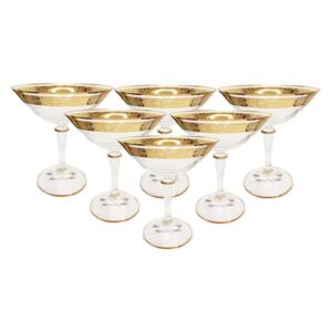 Sklenice na Martini se zlatem 180 ml, 6 ks