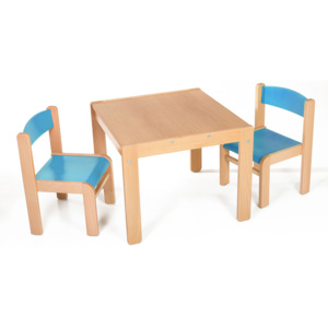 Hajdalánek Dětský stolek LUCAS + židličky LUCA (modrá, modrá) LUCASLUCAMOMO