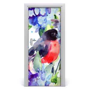 Samolepící fototapeta na dveře Ptáci a květiny