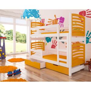 ADRK Dětská patrová postel OSUNA Provedení: Oranžová/bílá