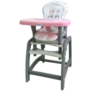 Jídelní židlička Baby Mix 2v1 růžová