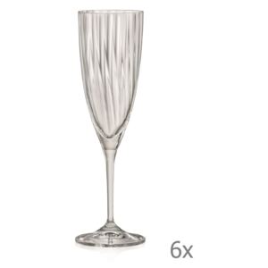 Sada 6 sklenic na šampaňské Crystalex Kate Optic, 220 ml