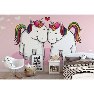 Fototapeta - Love Unicorns Pink Papírová tapeta - 368x280 cm