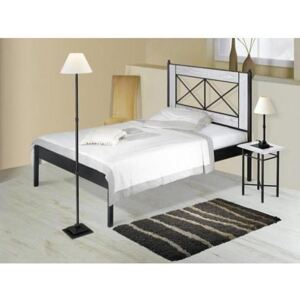 IRON - ART postel CHAMONIX Povrchová úprava: Šedá, Rozměry ( šířka x délka): 90 x 200 cm, Provedení barvy dřeva: Medová