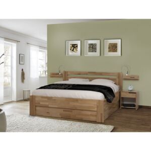 Vykona postel IVA Povrchová úprava: č. 11 - odstín olše, výška postranice: 50 cm, Rozměry ( šířka x délka): 90 x 200 cm