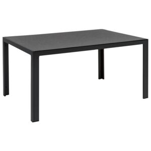 FLORABEST® Hliníkový stůl se skleněnou deskou ALU, černá