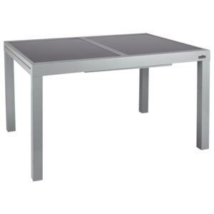 FLORABEST® Rozkládací hliníkový stůl se skleněnou deskou ALU, šedá