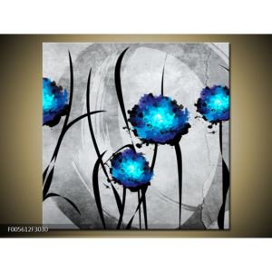 Abstraktní obraz - modré květiny (F005612F3030)