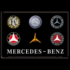 Nostalgic Art Plechová pohlednice - Mercedes-Benz (Logo Evolution)