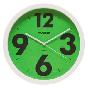 Nástěnné hodiny zelené 26 cm - Twins