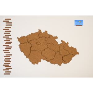 Samolepicí korková mapa Moje Česko Doplňky: Mapa Česka s 30ks korkových obdélníčků pro popis fotek