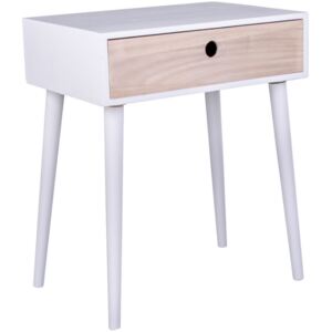 Nordic Living Bílý dřevěný noční stolek Feda 45 x 32 cm