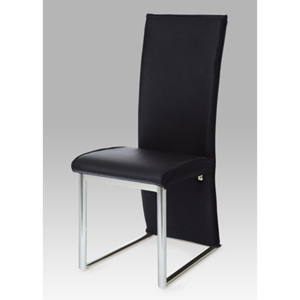Autronic Jídelní židle AC-1367 chrom/koženka černá