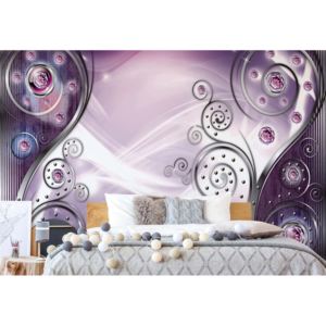Fototapeta - 3D Ornamental Design Purple Vliesová tapeta - 250x104 cm